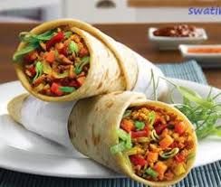 Mixed vegetable Roti Roll Chow